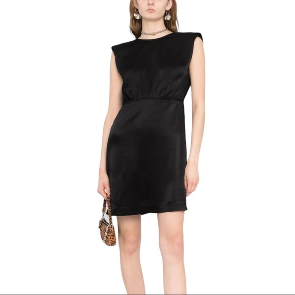 New!‎ ba&sh Norma V-Back Mini Satin Dress - Picture 1 of 12